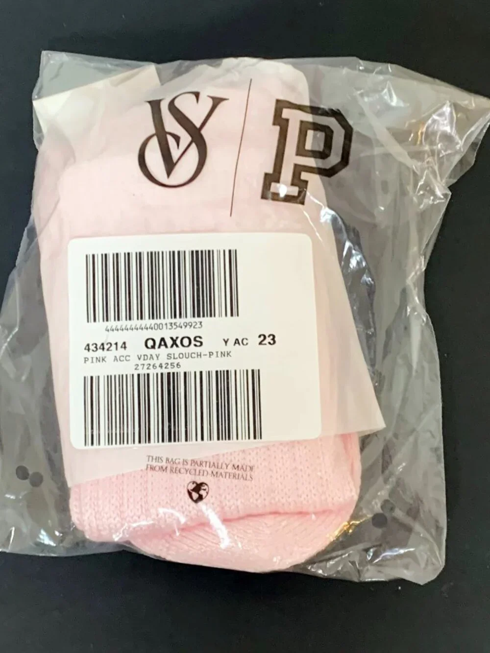 Victoria's Secret PINK Ribbed Slouch Socks Pink Tulip BLING Bow Slouchy NWT